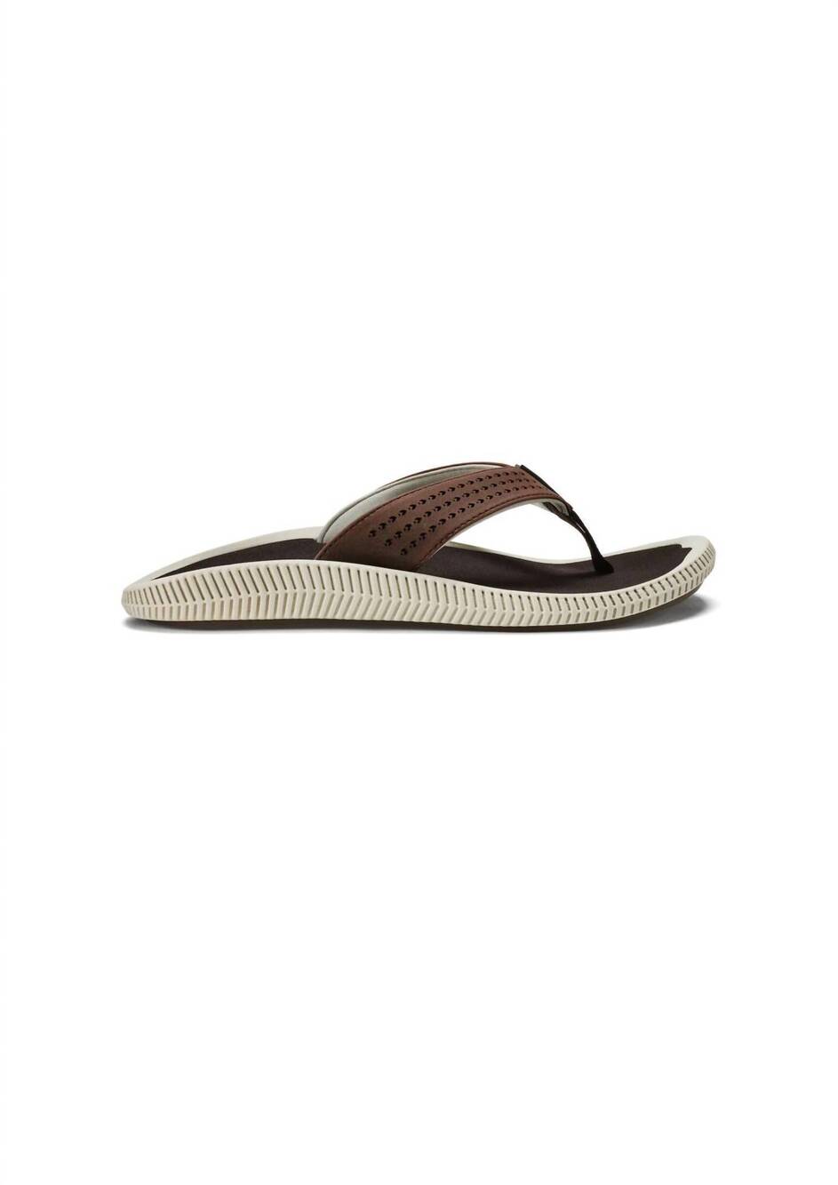 NEW OLUKAI men's ulele sandals in dark wood